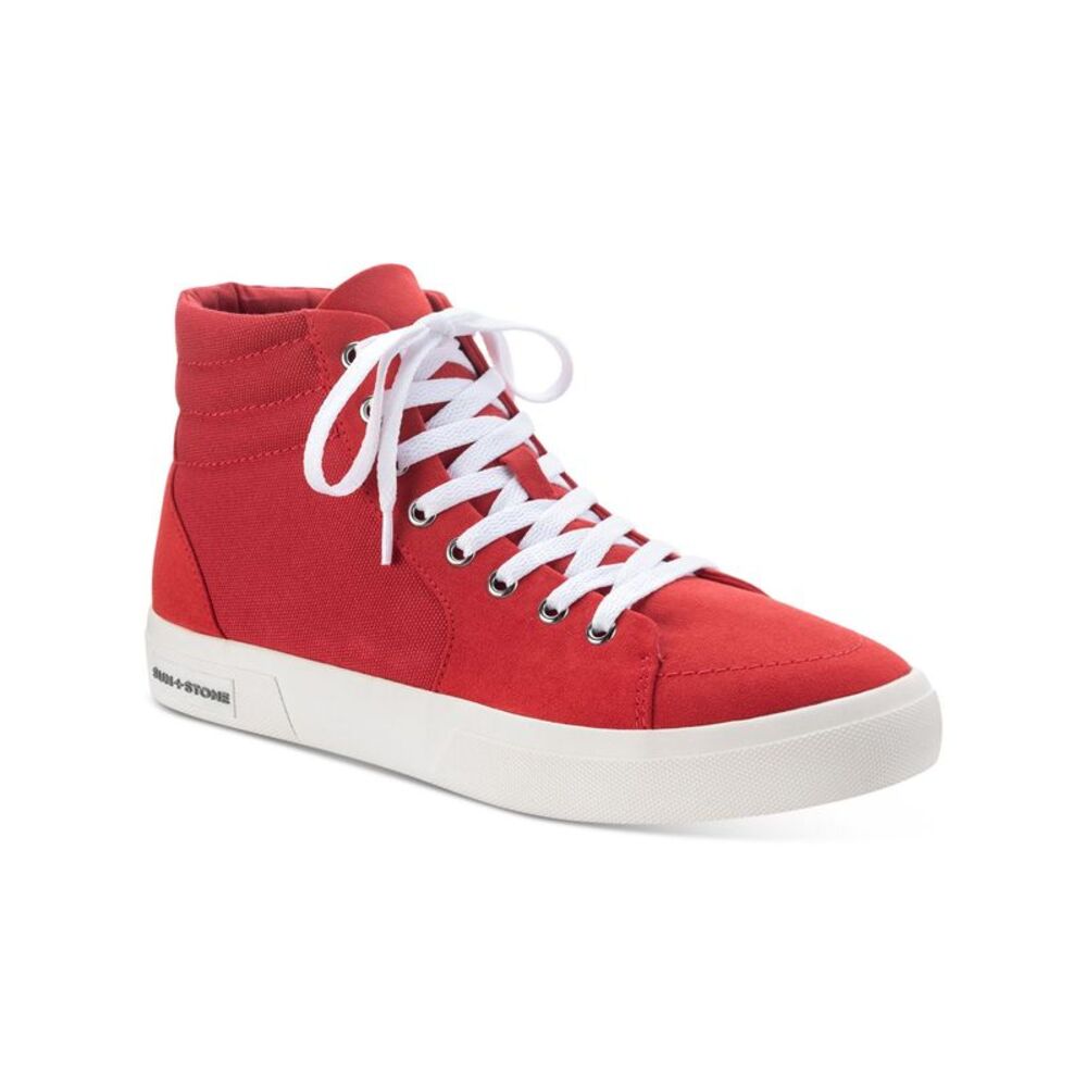 SUN STONE Mens Red Jett Round Toe Platform Lace-Up Sneakers Shoes 11 M